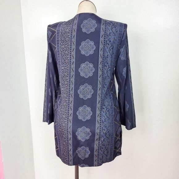 Vintage 80s/90s Black Ornate Printed Jacket / Blazer - Picture 2 of 8